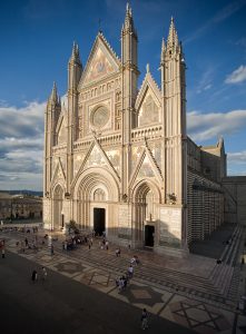Orvieto cathedral facade and stars of David