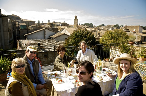 rooftop lunch in Orvieto