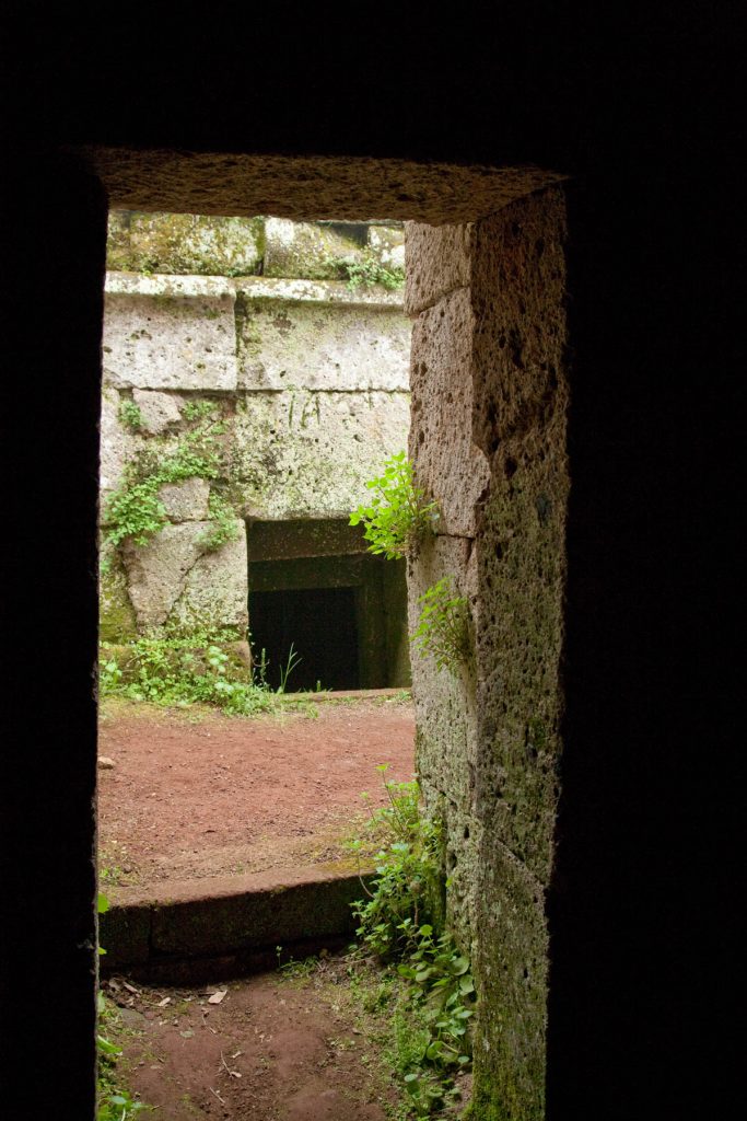 Doorway in Etruscan tomb opening onto the street