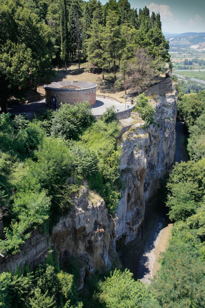 St Patrick's well seen from above the funicular