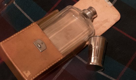 Freud’s traveller’s hip flask and scarf