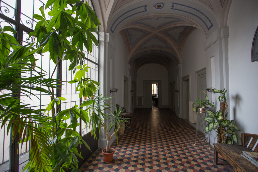 former hotel lobby