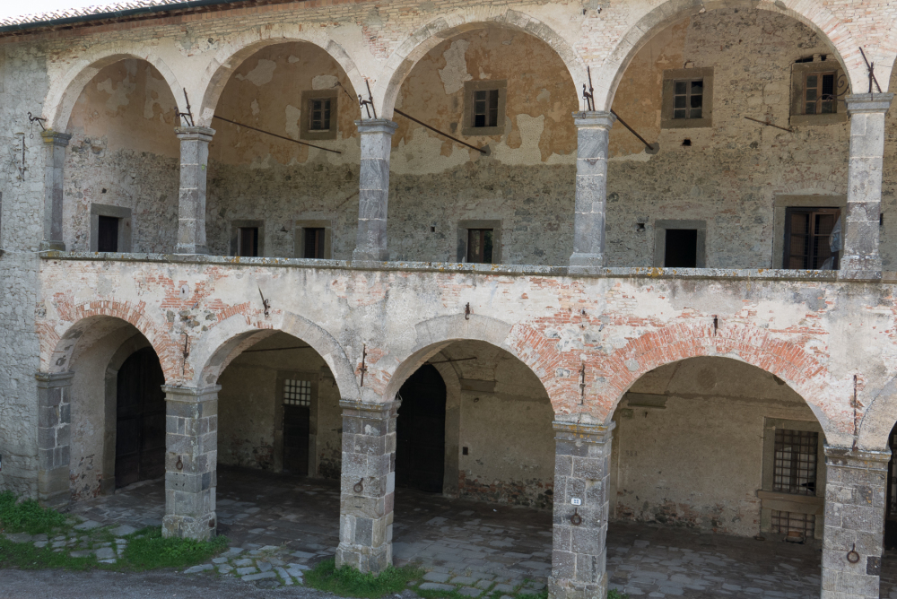 The Medici Hostelry from the road in Radicofani